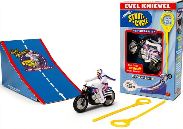 Z Wind Ups Evel Knievel Mini Stunt Cycle Rip Cord Action-0