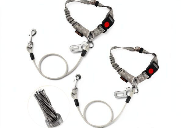 CHZUOBER Dog Car Harness Steel Cable Chew Proof Design-0