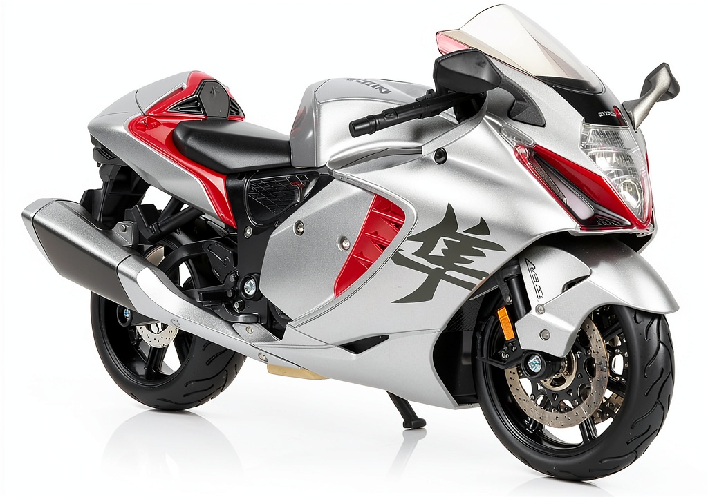 SUZIKI Haryabusa motorcycle model displayed on a shelf