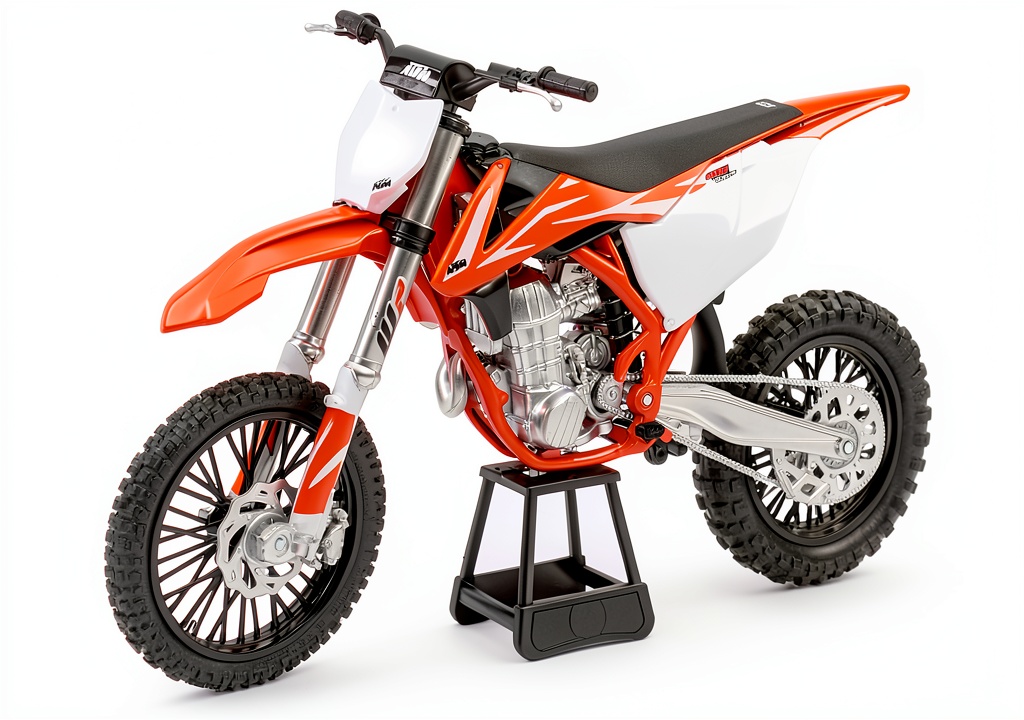 New-Ray Dirt Bike Toy being used by child on living room floor