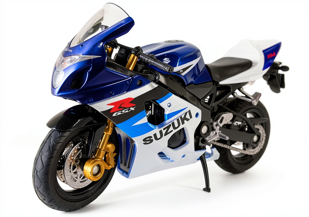 Installing Welly 1:18 Scale Model Motorcycle Detailed Replica on a wooden desk