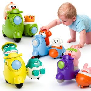Hydrathy Animal Cars Toddler Toys Press Go Safe Design-0
