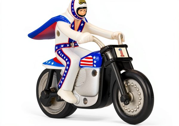 Z Wind Ups Evel Knievel Mini Stunt Cycle Rip Cord Action-5