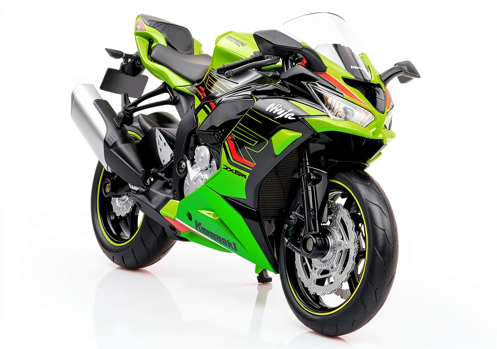 'TOKAXI Kawasaki motorcycle toy displayed on a colorful play mat'
