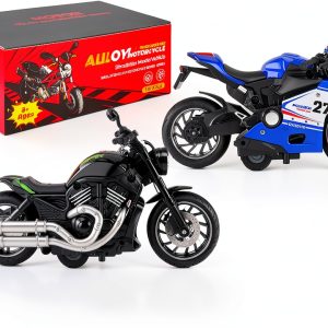 BOBUEXER Alloy Motorcycle Toys Lights Sounds 4 Pack-0