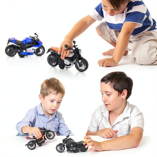 BOBUEXER Alloy Motorcycle Toys Lights Sounds 4 Pack-5