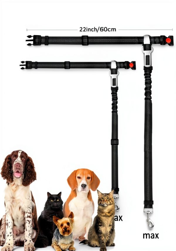 Dog Car Harness DVEDO Dual Clip Bungee Design-2