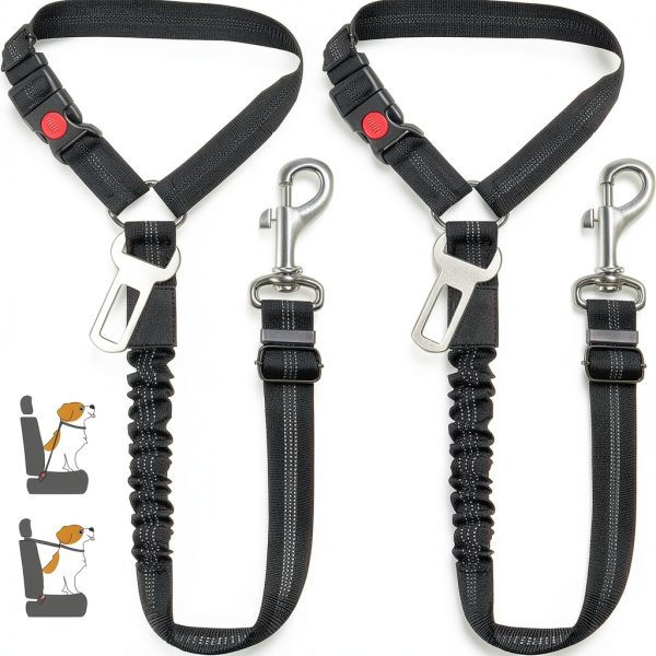 Dog Car Harness DVEDO Dual Clip Bungee Design-0