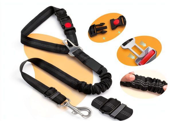 Dog Car Harness DVEDO Dual Clip Bungee Design-3