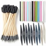 70 Pcs Sanding Sticks Set for Plastic Models Includes 30 Double-end Matchsticks, 10 Polishing Sticks & 30 Sanding Twigs DIY Model Building, 3D Printing, Jewelry Tools(Double Angle)-0