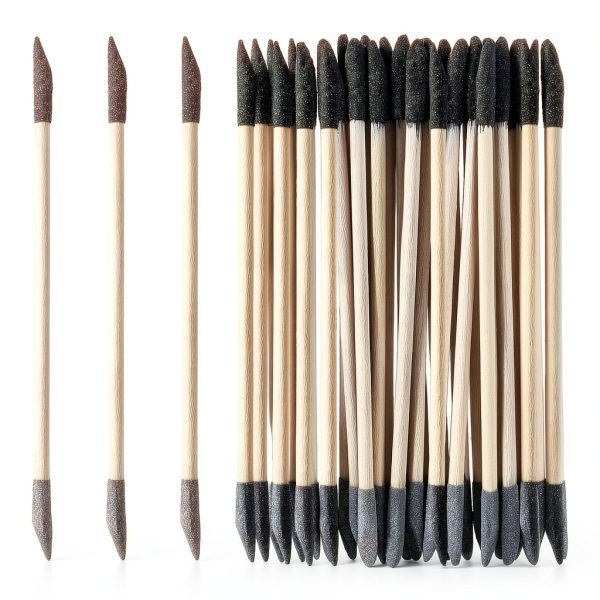 30 PCS Sanding Sticks, Double Matchsticks Sanding Sticks for Tight Spaces Wood, 150/280 Grit Fine Detailing Polishing Sticks Sanding Twigs for Plastic Models Wood Hobby Stuffers, 5.4 x 0.2 Inch-0